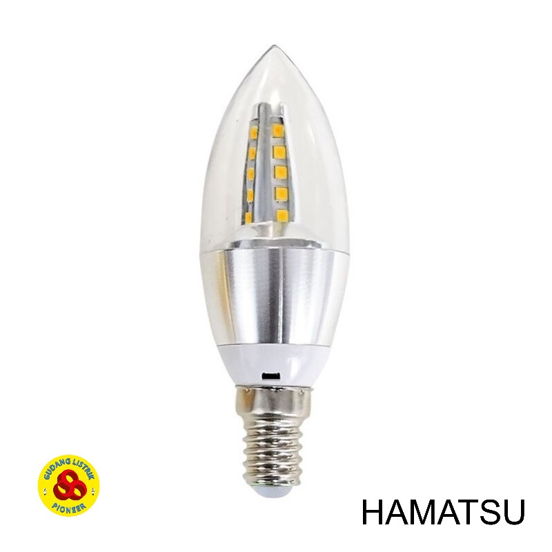 Jual Lampu  LED  Candle 5W WW E14 Jantung Clear 3000K  